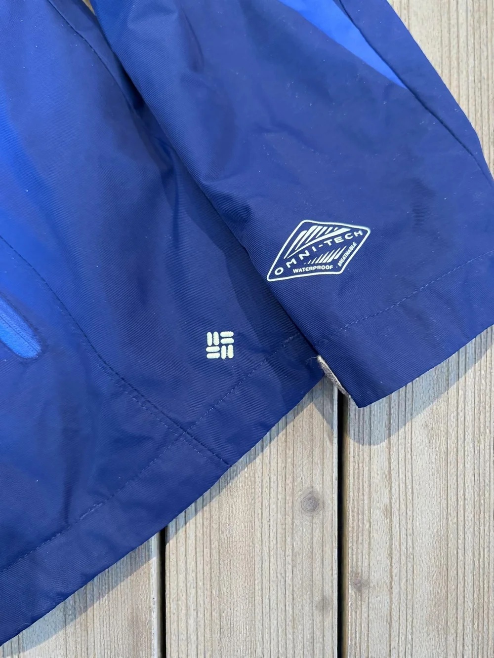 Columbia Interchange Omni-Tech Men’s Large Blue Hooded Waterproof Jacket Coat - Picture 4 of 6